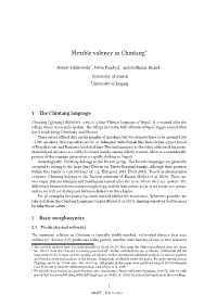 Flexible Valency in Chintang.∗