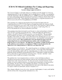 ICD-9-CM Official Guidelines for Coding and Reporting Effective October 1, 2002 Narrative Changes Appear in Bold Text