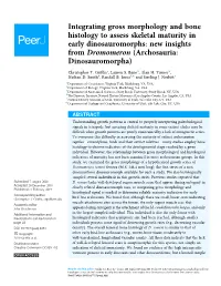 Integrating Gross Morphology and Bone Histology to Assess Skeletal Maturity in Early Dinosauromorphs: New Insights from Dromomeron (Archosauria: Dinosauromorpha)