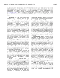 Laser Ablation Molecular Isotopic Spectrometry and Time-Resolved Laser- Induced Breakdown Spectroscopy: Implications for Planetary Exploration