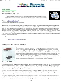Meteorites on Ice