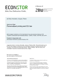 Personalised Pricing and EU Law