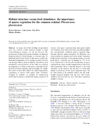 The Importance of Sparse Vegetation for the Common Redstart Phoenicurus Phoenicurus