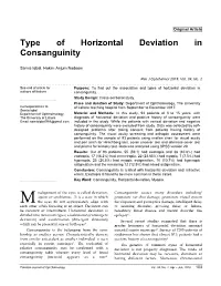 Type of Horizontal Deviation in Consanguinity
