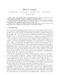 What Is a Logic? Till Mossakowski Joseph Goguen R˘Azvan Diaconescu Andrzej Tarlecki October 16, 2004