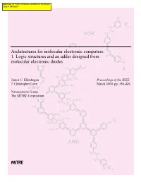 1. Logic Structures and an Adder Designed from Molecular Electronic Diodes
