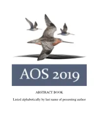 ABSTRACT BOOK Listed Alphabetically by Last Name Of