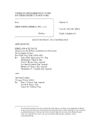 In Re: ) Chapter 11 ) DBSD NORTH AMERICA, INC., Et Al., ) ) Case No