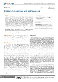 Silicosis: Biomarkers and Pathogenesis