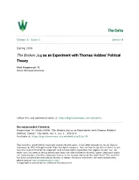 The Broken Jug As an Experiment with Thomas Hobbes' Political Theory