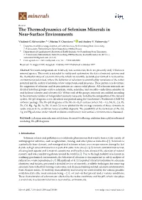 The Thermodynamics of Selenium Minerals in Near-Surface Environments