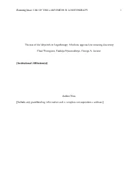 The Use of the Labyrinth in Logotherapy: a Holistic Approach to Meaning Discovery