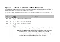 Appendix 1– Schedule of Recommended Main Modifications