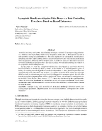 Asymptotic Results on Adaptive False Discovery Rate Controlling Procedures Based on Kernel Estimators