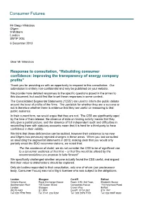Consumer Futures Response