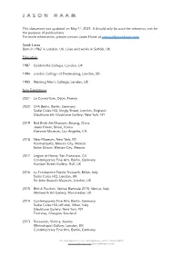 Sarah Lucas CV 05.01.2021