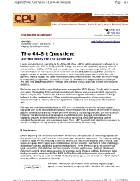 The 64-Bit Question: Page 1 of 6