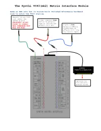The Synthi VCS3(Mk2) Matrix Interface Module