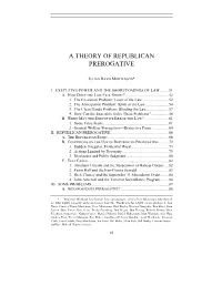 A Theory of Republican Prerogative
