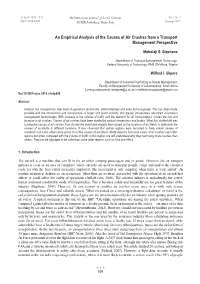 An Empirical Analysis of the Causes of Air Crashes from a Transport Management Perspective