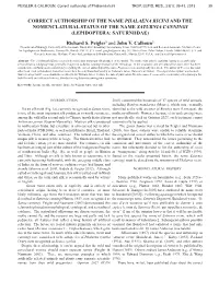 Correct Authorship of the Name Phalaena Ricini and the Nomenclatural Status of the Name Saturnia Canningi (Lepidoptera: Saturniidae)