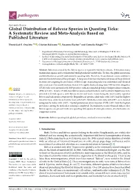 Global Distribution of Babesia Species in Questing Ticks: a Systematic Review and Meta-Analysis Based on Published Literature