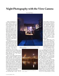 Night Photography with the View Camera