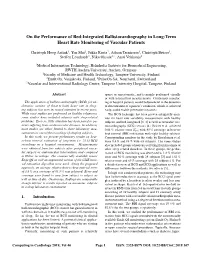On the Performance of Bed-Integrated Ballistocardiography in Long-Term Heart Rate Monitoring of Vascular Patients