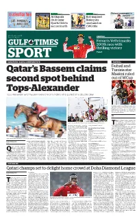 Qatar's Bassem Claims Second Spot Behind Tops-Alexander