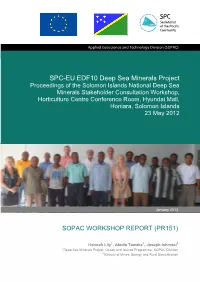 SPC-EU EDF10 Deep Sea Minerals Project