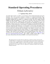 Standard Operating Procedures Standard Operating Procedures Tolman Laboratory