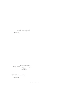 The Rocky Horror Picture Show Movie Script Prepared and Edited By