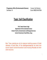 Topic: Soil Classification