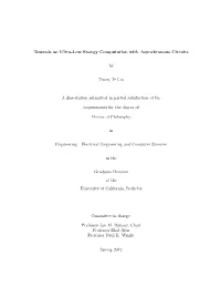 Towards an Ultra-Low Energy Computation with Asynchronous Circuits