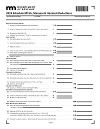 2019 M1SA, Minnesota Itemized Deductions