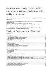 A Phylum-Wide Survey Reveals Multiple Independent Gains of Head Regeneration Ability in Nemertea