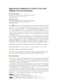 Approximation Algorithm for Vertex Cover with Multiple Covering Constraints