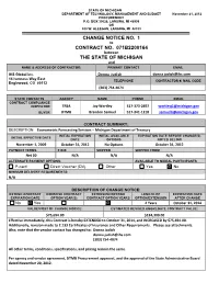 Change Notice No. 1 Contract No. 071B2200164 the State Of