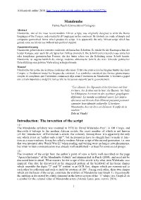 Mandombe Introduction: the Invention of the Script