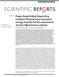 Paper-Based Inkjet Bioprinting to Detect Fluorescence Resonance