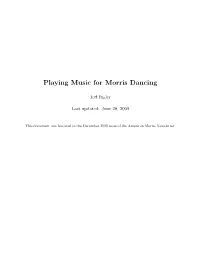 Playing Music for Morris Dancing