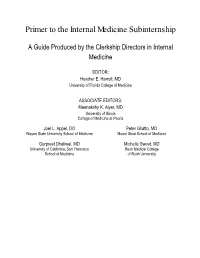 Primer to the Internal Medicine Subinternship