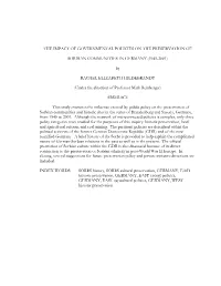 The Impact of Governmental Policies on the Preservation Of