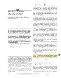 The UNIX Time- Sharing System