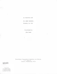An Interview with Dr. Ernst Borinski November 18, 1979/Interviewed by John Jones