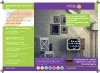 …Have You Also Thought About the Broadcasting Fee? Exemption From