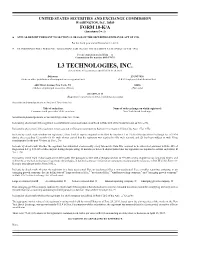 L3 TECHNOLOGIES, INC. (Exact Name of Registrant As Specified in Its Charter)