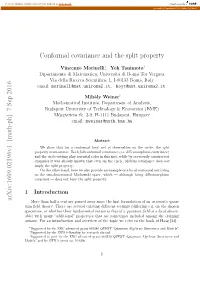 [Math-Ph] 7 Sep 2016 Conformal Covariance and the Split Property
