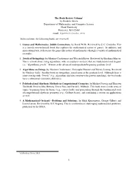 The Book Review Column1 by Frederic Green Department of Mathematics and Computer Science Clark University Worcester, MA 02465 Email: Fgreen@Clarku.Edu