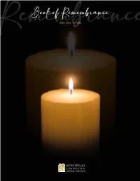 Book of Remembrance Remembrance2020-2021 a 5781